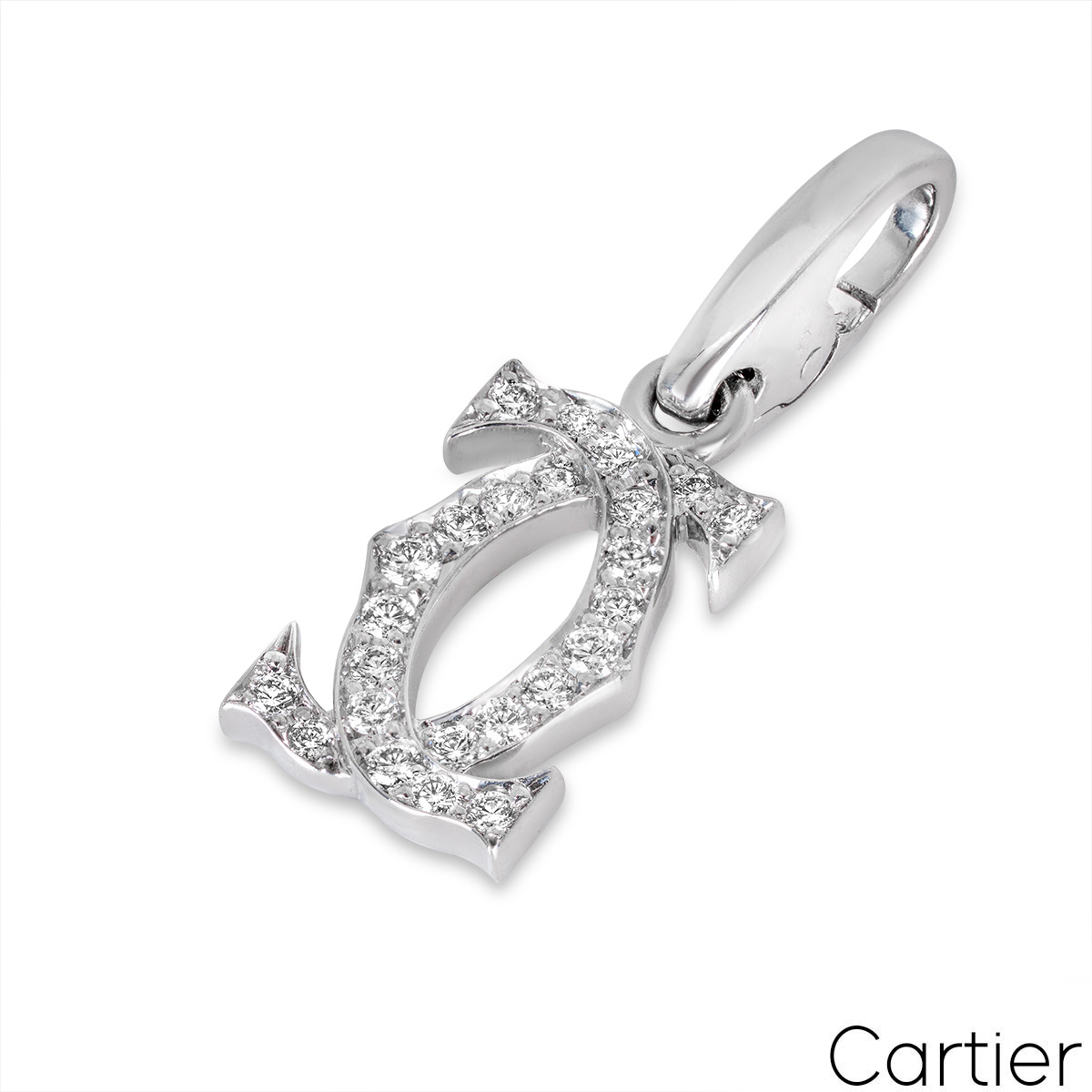 Cartier White Gold Diamond C de Cartier Charm